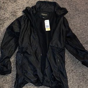 black windbreaker jacket with pockets